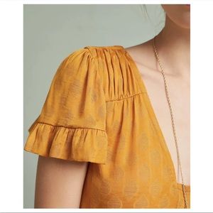 Anthropologie Maeve Hailey Flutter-Sleeve Top